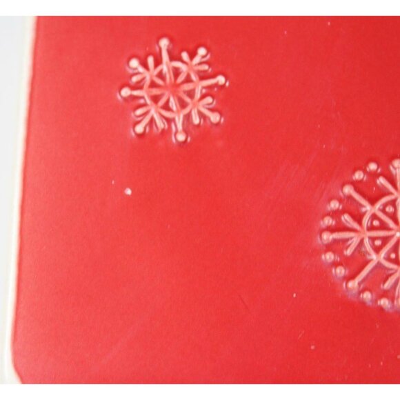 Hallmark  "Merry Are The Moments" Red Christmas Snowflake Tile Trivet - Picture 2 of 3